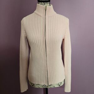 Ralph Lauren full zip Soft Petal Pink Prep sweater jacket S